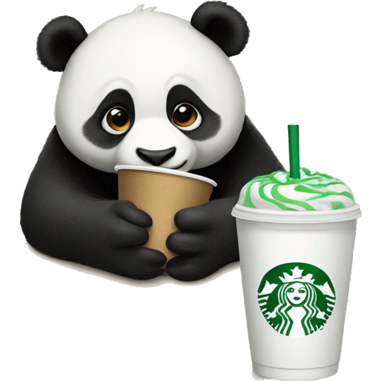 Panda drinking Starbucks  emoji