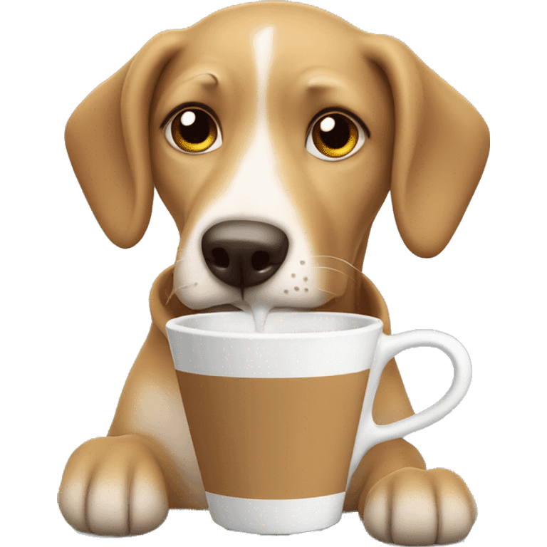 Chill dog drinking coffee emoji