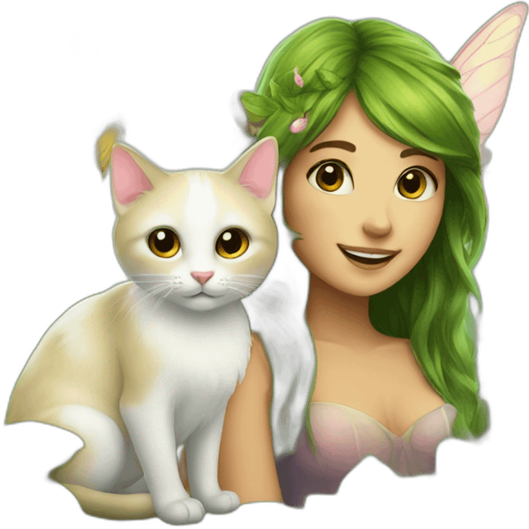 A fairy and a cat emoji