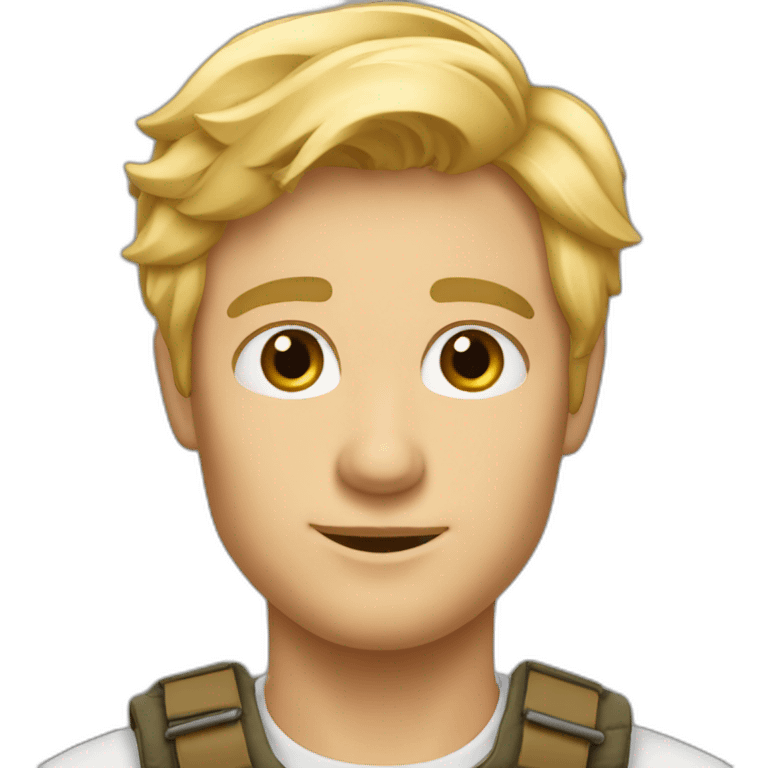 Blonder mann freches zwinkern emoji