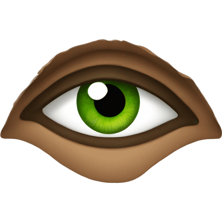 brown and green eye emoji