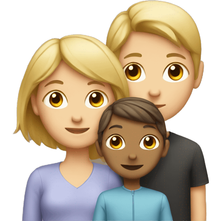 Lady with boy and girl  emoji