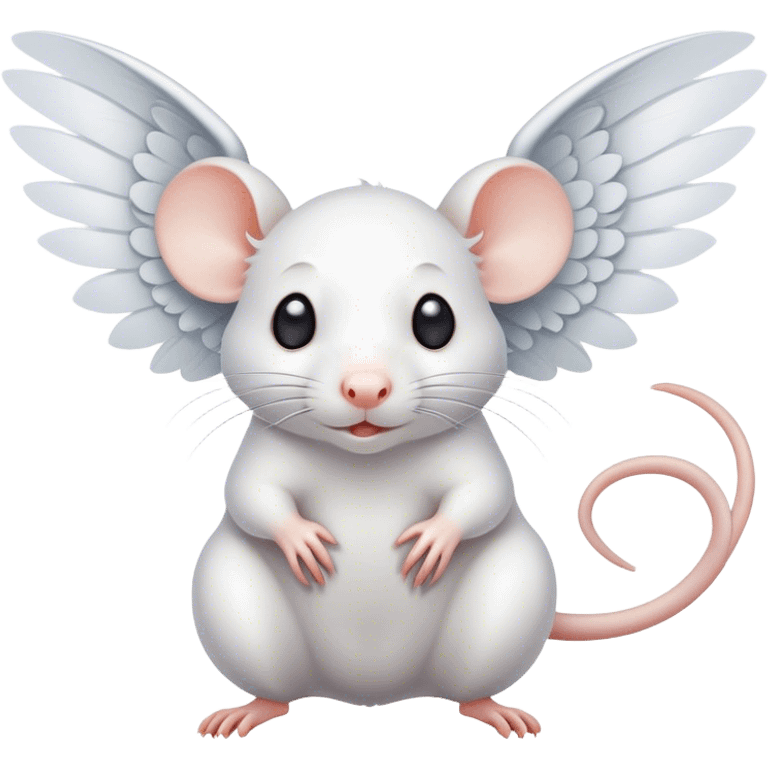 White rat with wings emoji