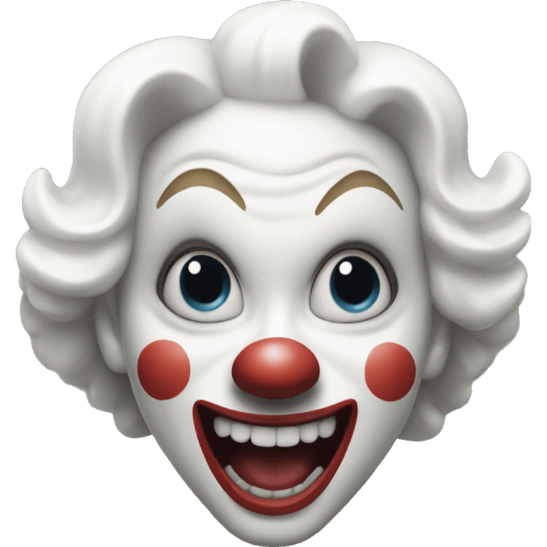 a screaming white clown with white make up emoji