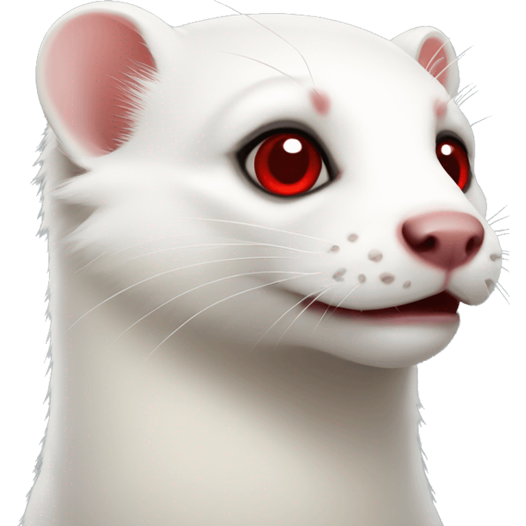 White ferret with red eyes emoji