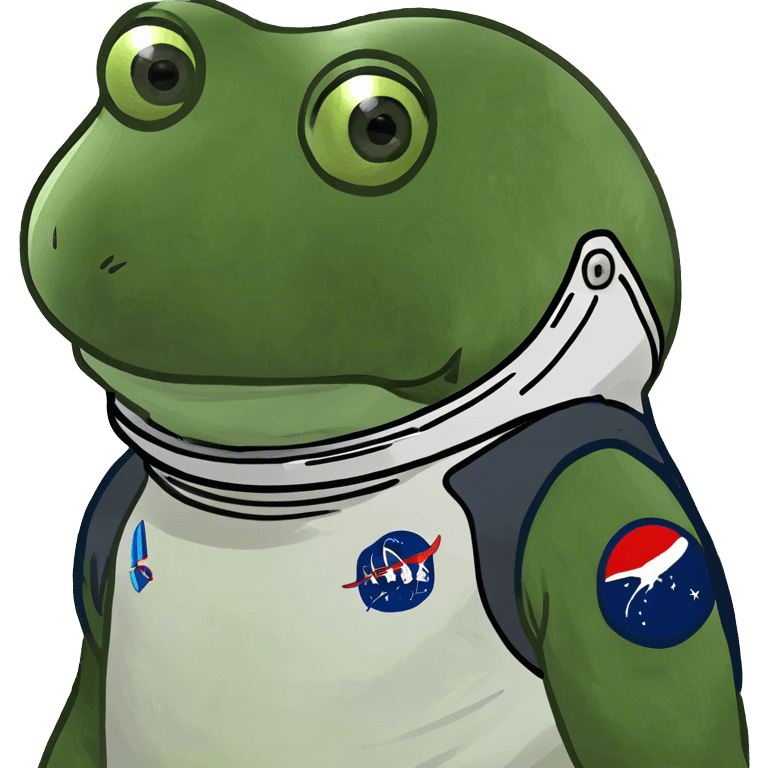 green frog in a spacesuit emoji