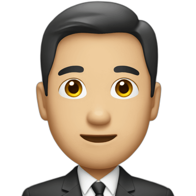 Asia man with suit emoji