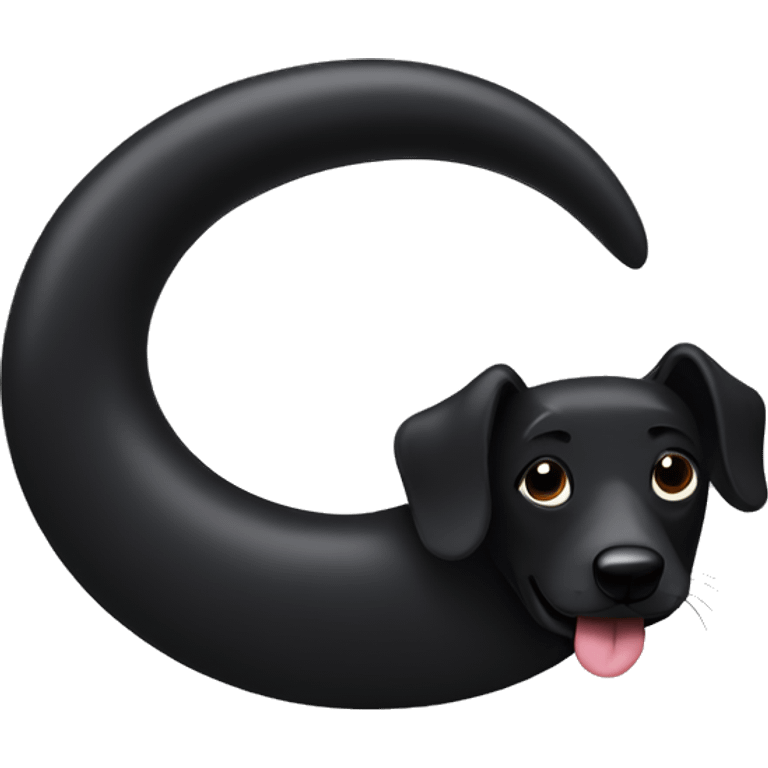 Black sausage dog sleeping emoji