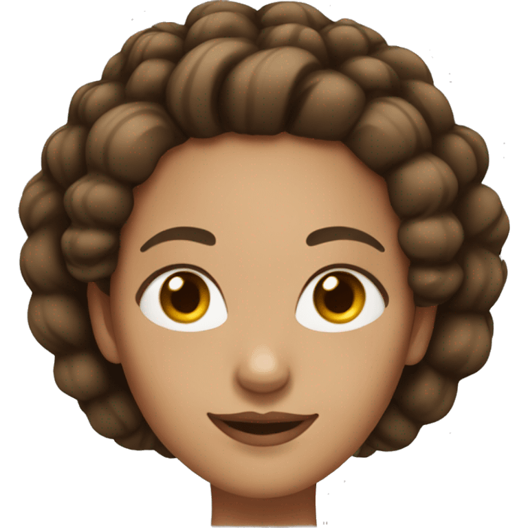 woman with brown hair, light skin and with a special hairstyle like a bun emoji