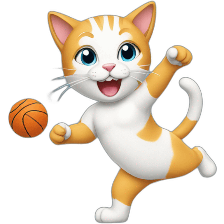 a cat doing sport emoji