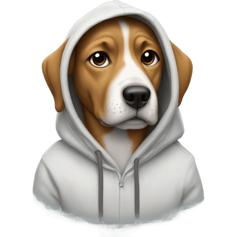 Dog wearing a hoodie emoji