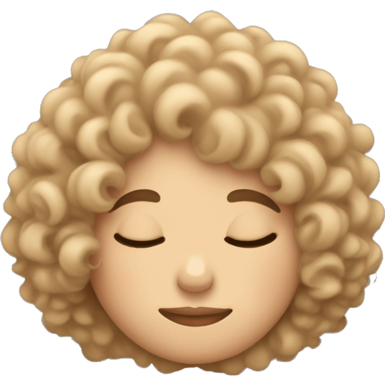 Sleeping curly hair girl emoji