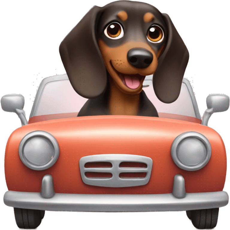 Dachshund driving emoji