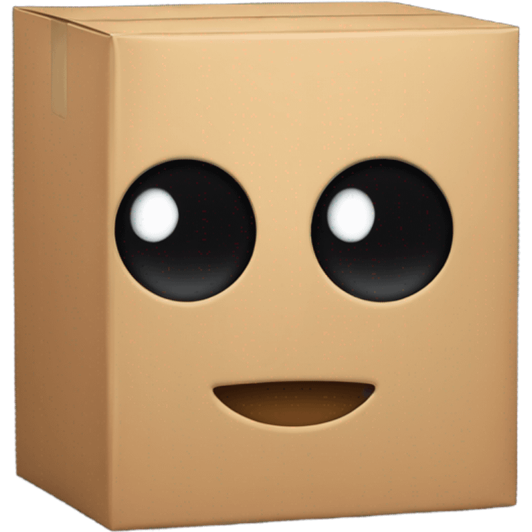 Box with black mini oval shiny eyes  emoji