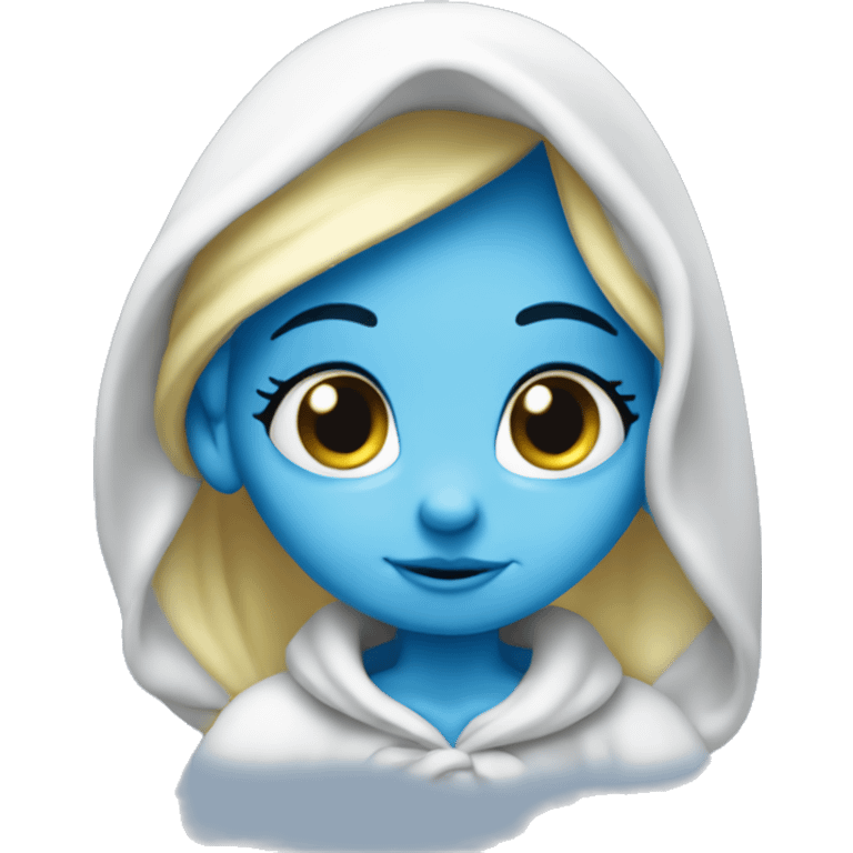 Shy smurfette emoji