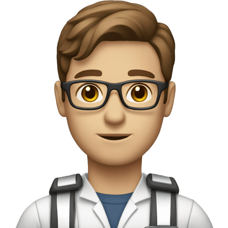 IT specialist with brown hair emoji