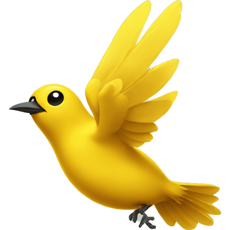 yellow bird flying around home emoji