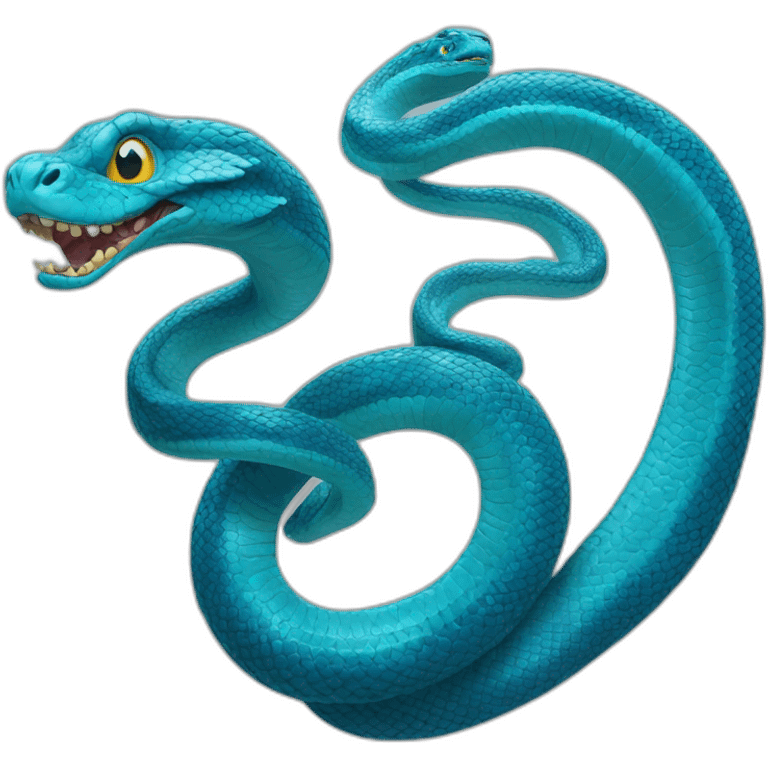 Un grand serpent bleu qui brille emoji