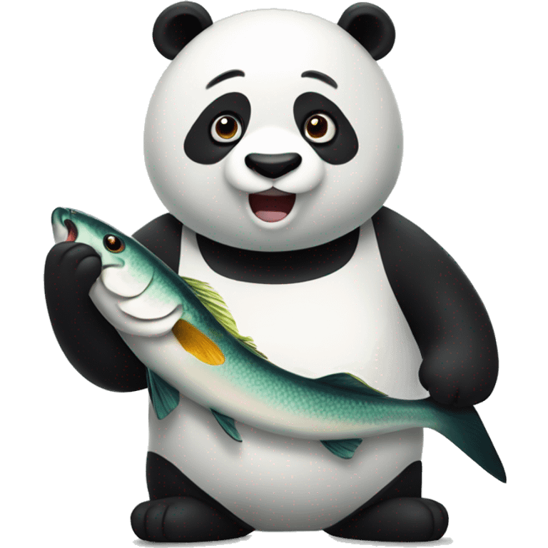 Panda stabbing a fish emoji