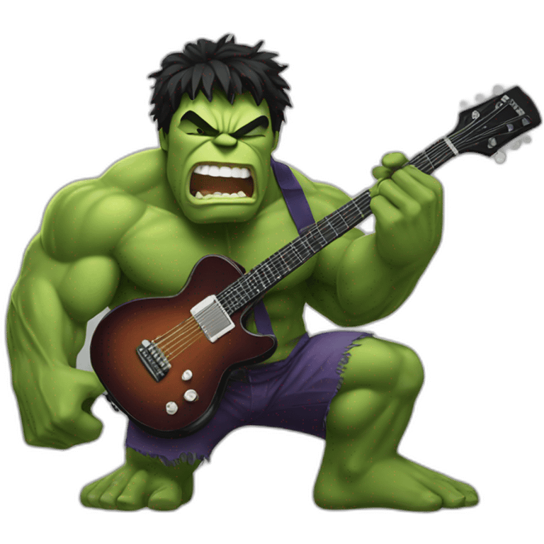 Hulk with guitar emoji