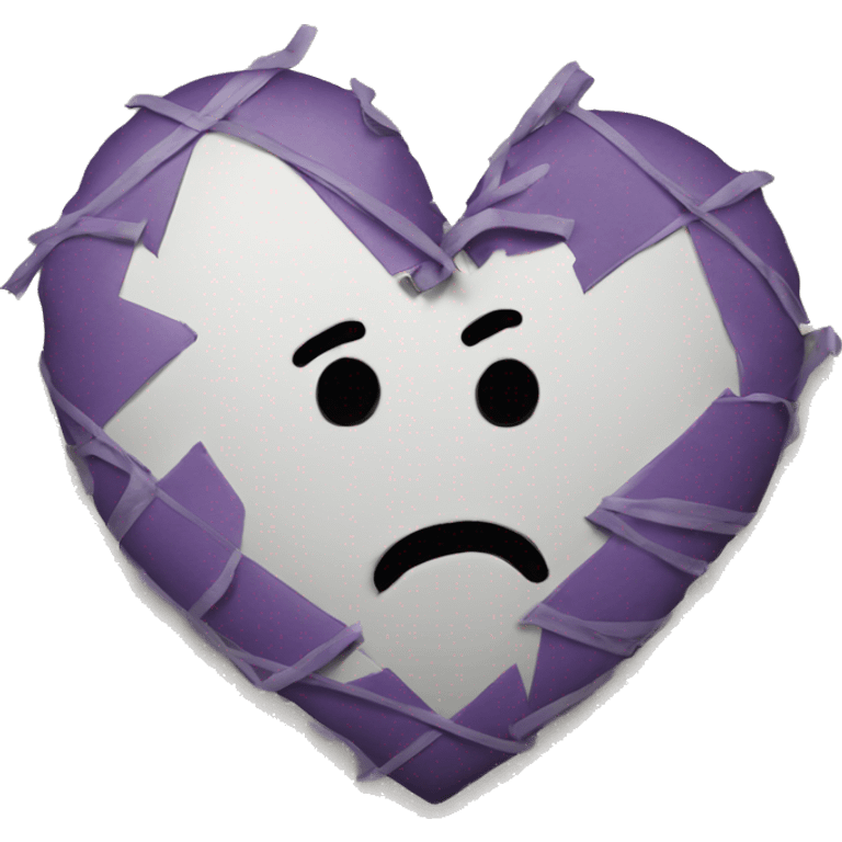 A broken heart taped up emoji