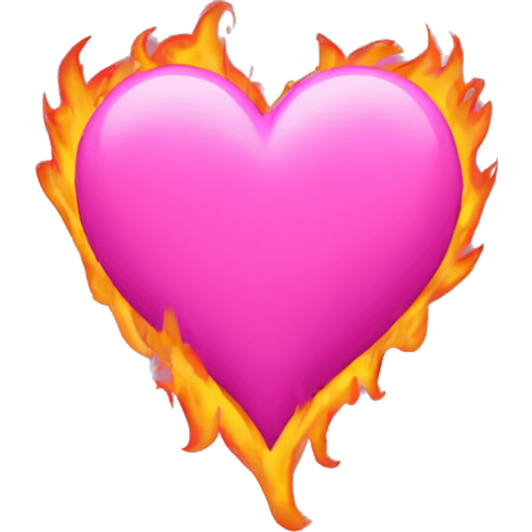 Pink heart on flames  emoji