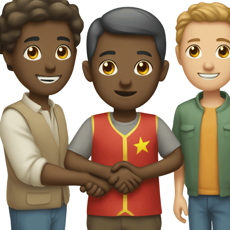 african and chinese man shaking hands emoji