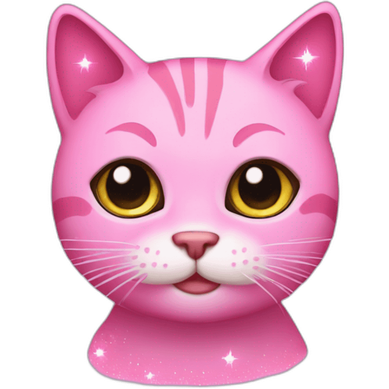 Pink glitter stars cat emoji