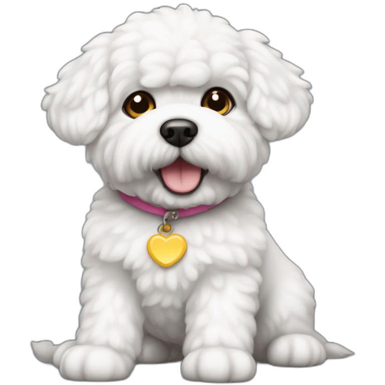 perro bichon blanco emoji