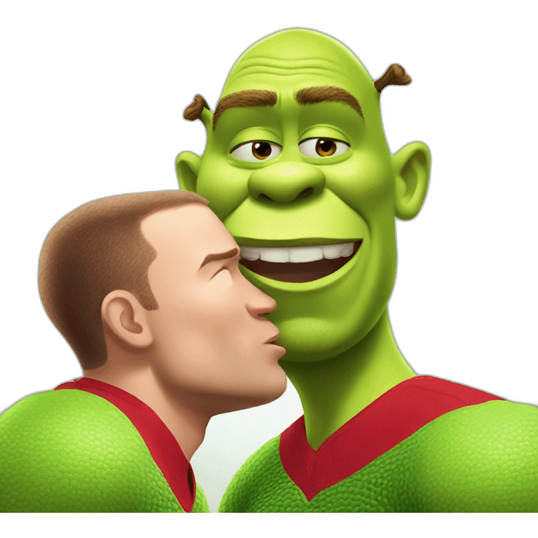 Wayne Rooney kissing shrek emoji