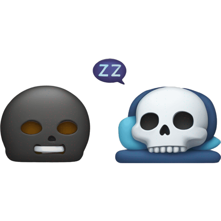 sleep (zzz) and skull emoji emoji