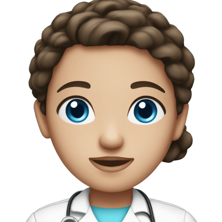 Brunette blue eyed nurse  emoji