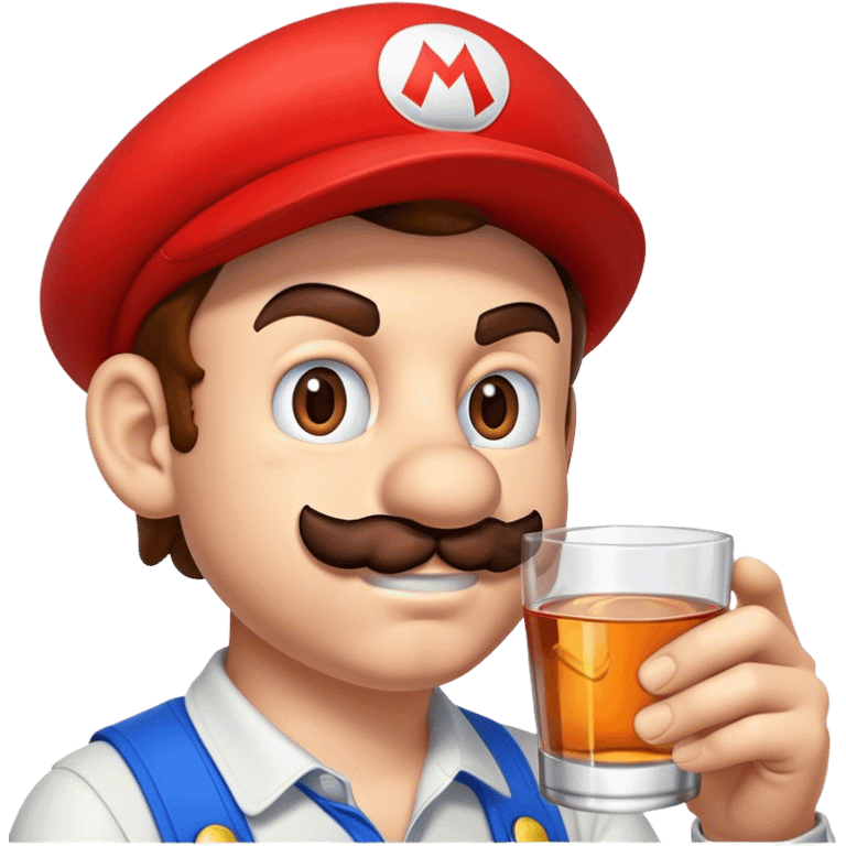 Mario drinking vodka emoji