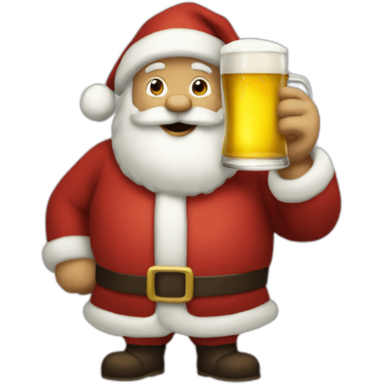 Santa drinking beer emoji