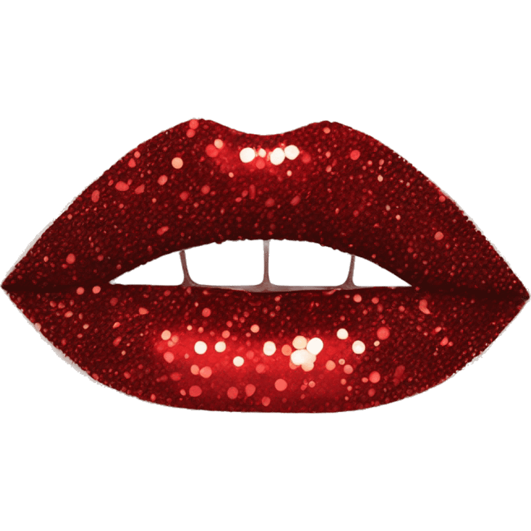 Red ombre lip gloss with a lot of glitter emoji