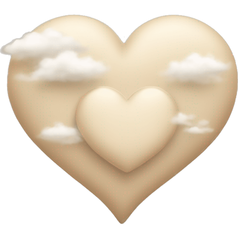 Beige heart with cloud emoji