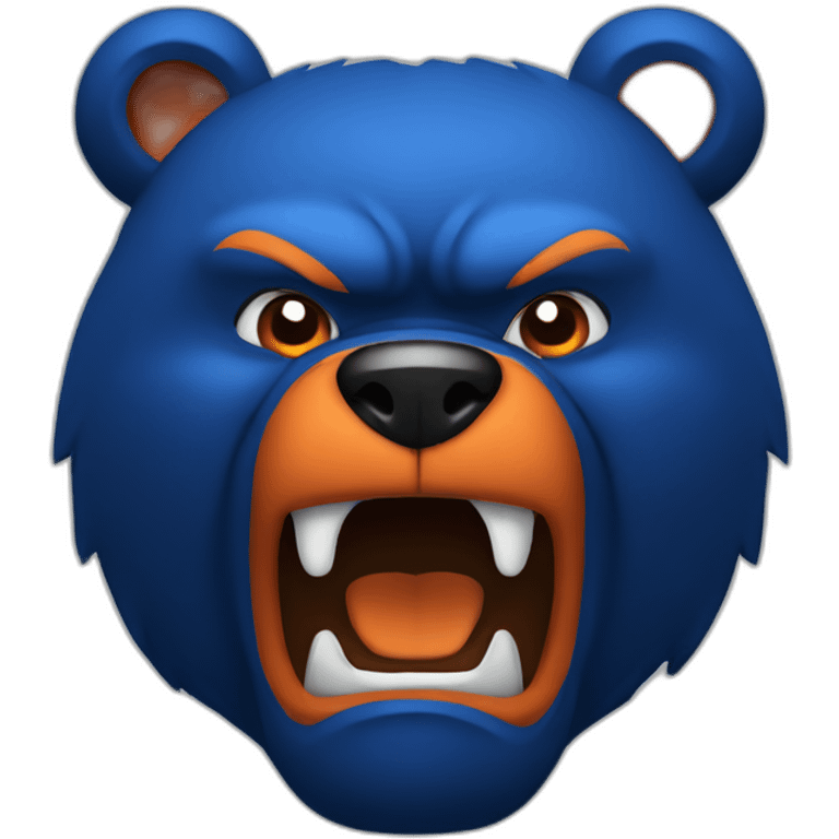 Dark Blue / Orange Bear angry emoji