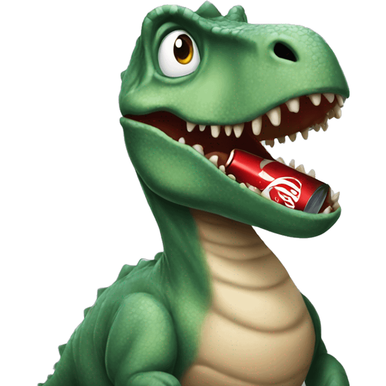 Dino with a coke emoji