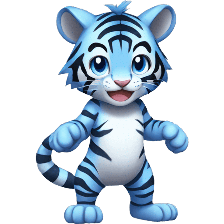 Blue-striped Tiger-Fakémon-Pokémon full body emoji