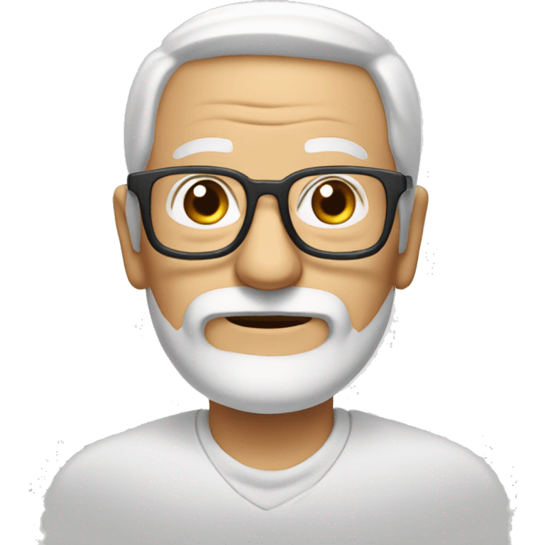 Old guy with white beard and rectangular glasses emoji