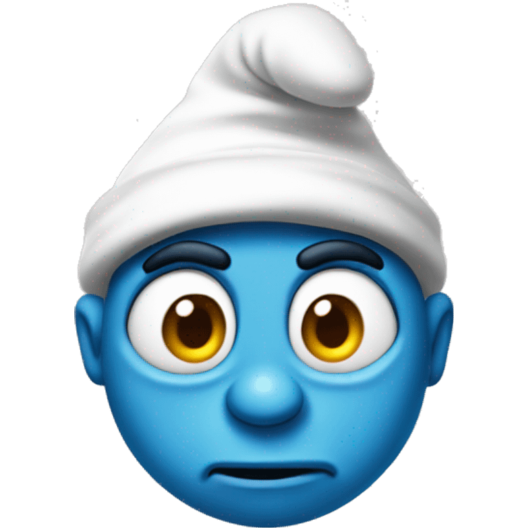 Smurf looking dumb emoji