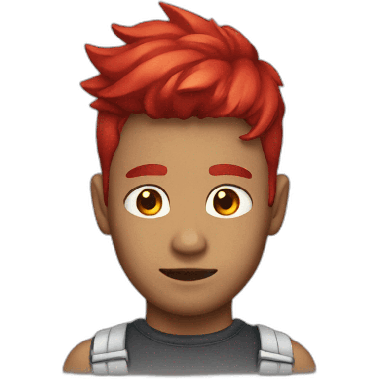 men skin black with red hair and wings emoji