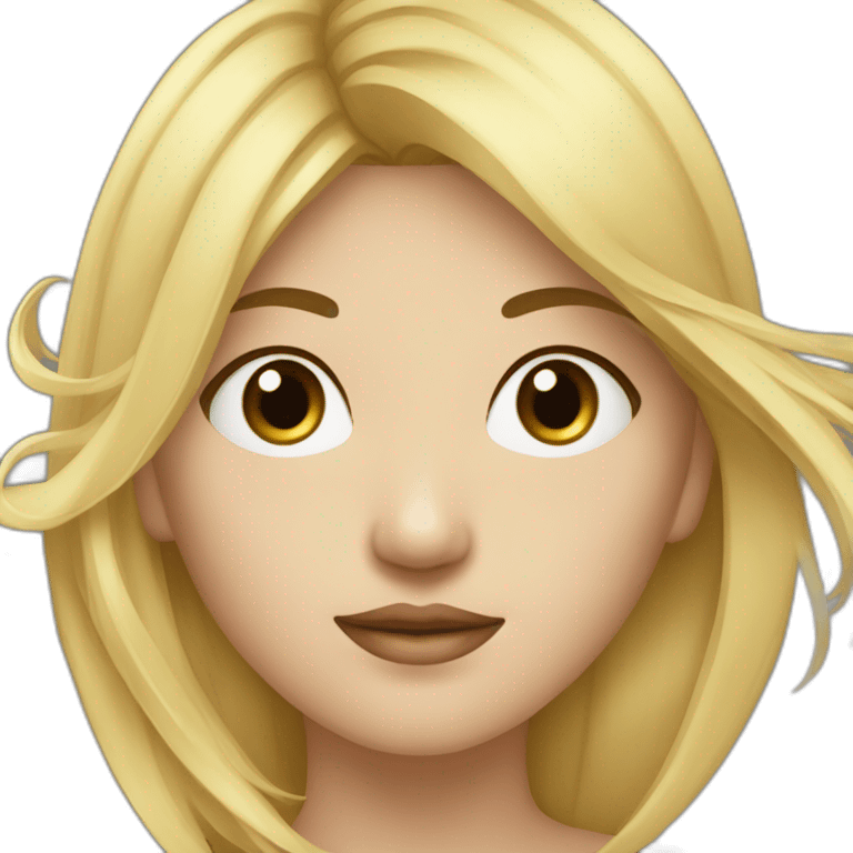 Une asiatique au cheveux cour et noir et une fille blonde emoji