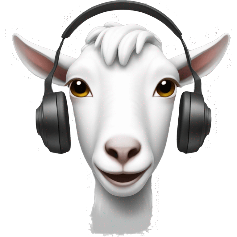 white goat with headphones emoji