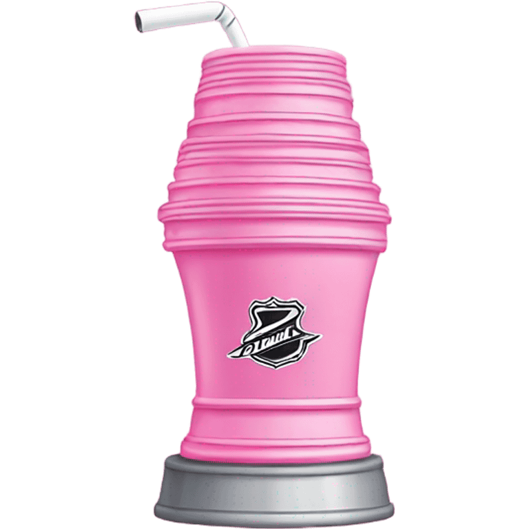 Pink Stanley cup with a straw emoji