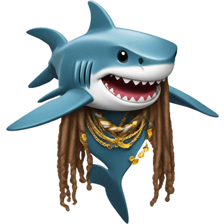 Shark with drip and dreads  emoji