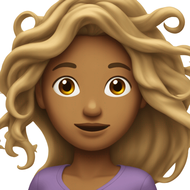 Wind blown long haired woman emoji