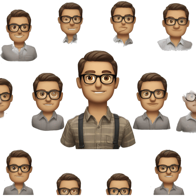 Memoji of Andrew Huberman	Intellectual, tortoiseshell glasses, crisp button-downs	Jacked, intellectual, wears shirts emoji