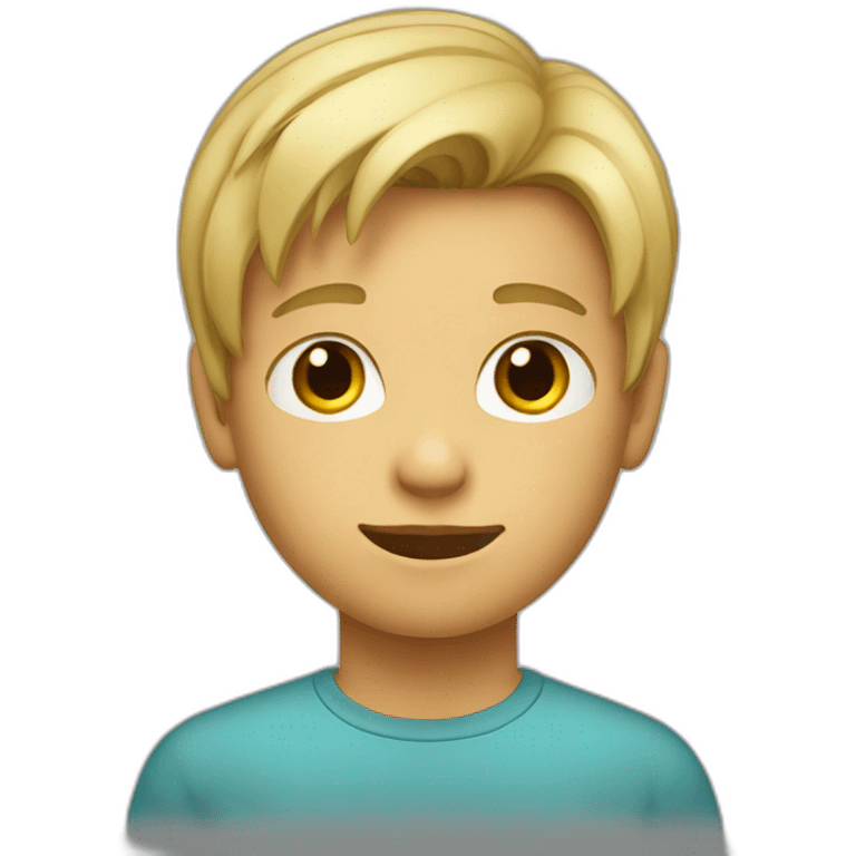 13y old blond boy with hair flat straight forward  emoji