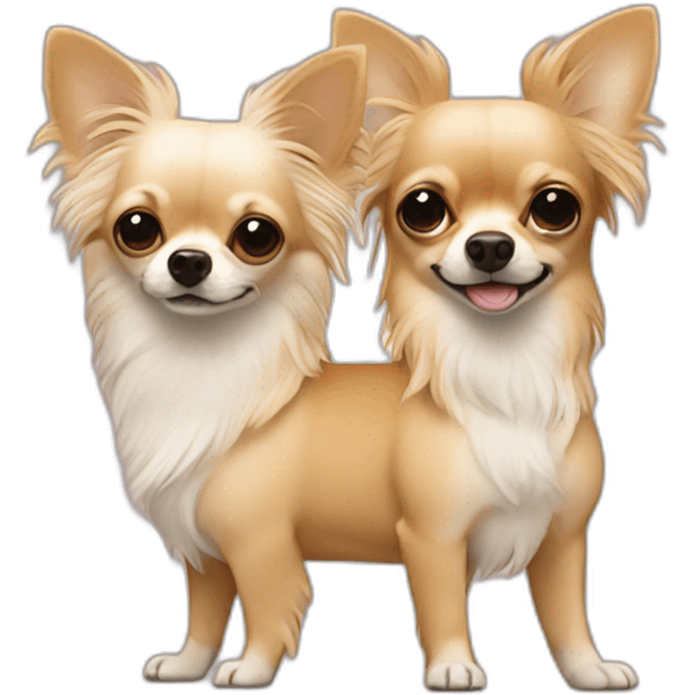 Long hair sand chihuahua with gay couple emoji